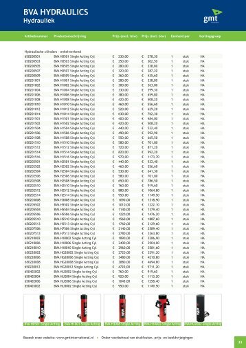 GMT INTERNATIONAL BV 10 - Hydraulisch gereedschap