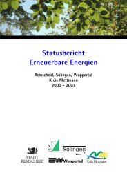 Statusbericht Erneuerbare Energien - Remscheid ... - Kreis Mettmann