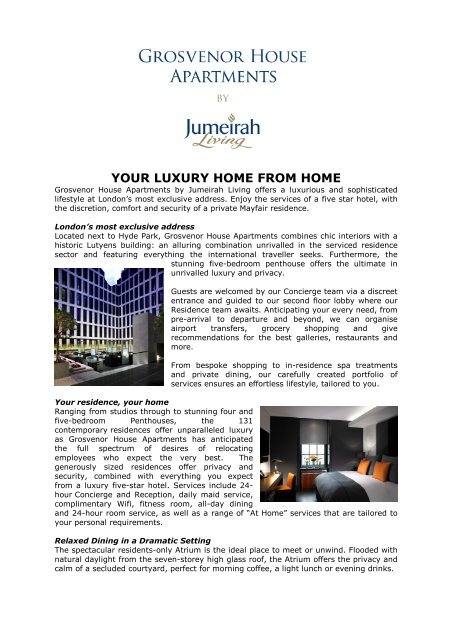 Grosvenor House By Jumeirah Luxury In London Eura