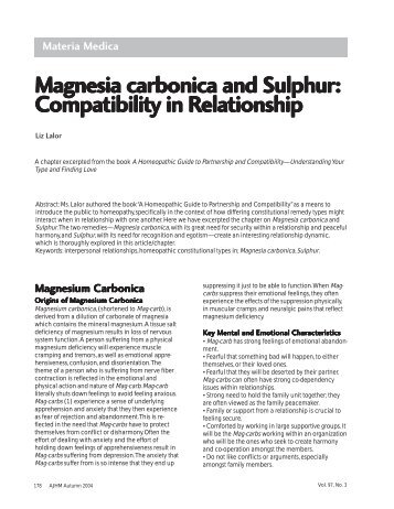 Magnesia carbonica and Sulphur: sia carbonica and Sulphur ...