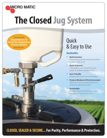 The Closed Jug System - Micro Matic USA