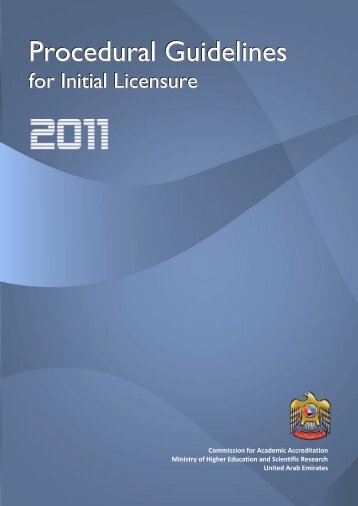 Guidelines - Initial Licensure - CAA