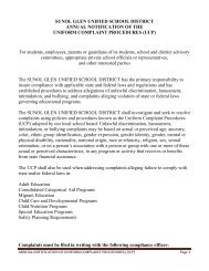 Parent Handbook for - Sunol Glen School
