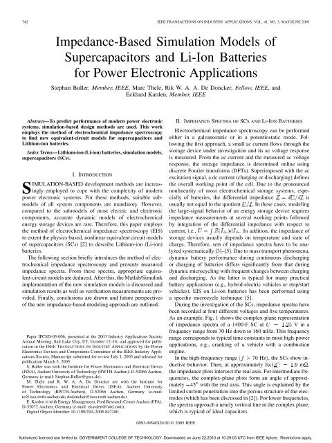 Impedance-Based Simulation Models of Supercapacitors and Li-Ion ...