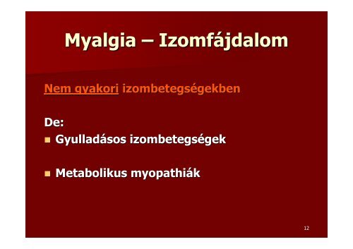 myopathiák - PTE KK Neurológiai Klinika