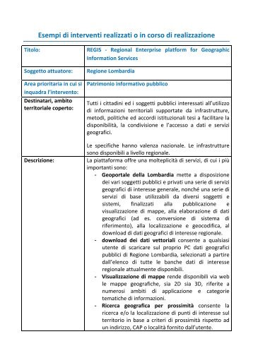 Progetto REGIS - Agenda Digitale Lombarda - Regione Lombardia