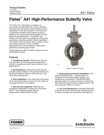 Fisher A41 High-Performance Butterfly Valve