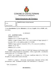 COMUNE DI CASTELTERMINI Determinazione del Sindaco