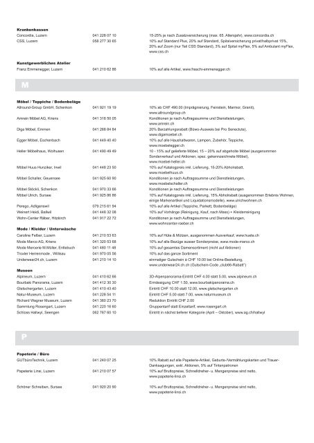 Rabattliste 2012.pdf - Pro Senectute Luzern