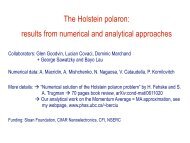 The Holstein polaron: results from numerical and analytical ... - PiTP