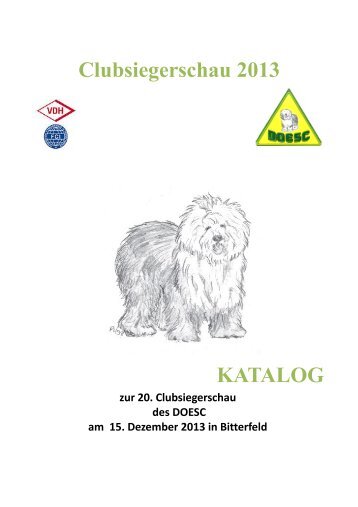 Clubsiegerschau 2013 KATALOG