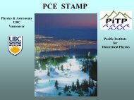 PCE STAMP - Pacific Institute of Theoretical Physics