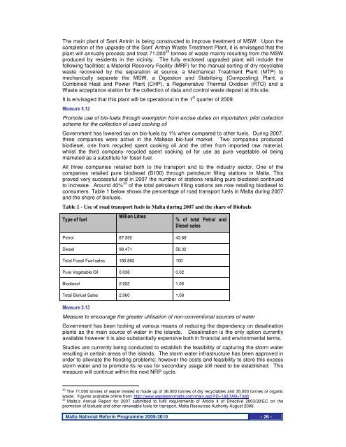 National reform programme 2008-2010 Malta - European Commission