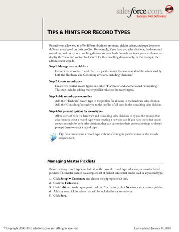 Record Types Cheat Sheet