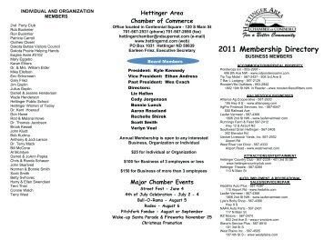 2011 Membership Directory - Hettinger Community Guide