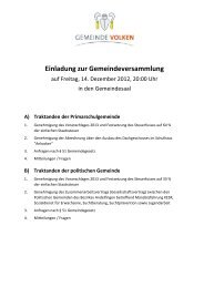 Einladung zur Gemeindeversammlung - Gemeinde Volken