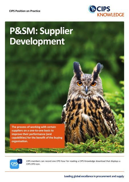 P&SM: Supplier Development