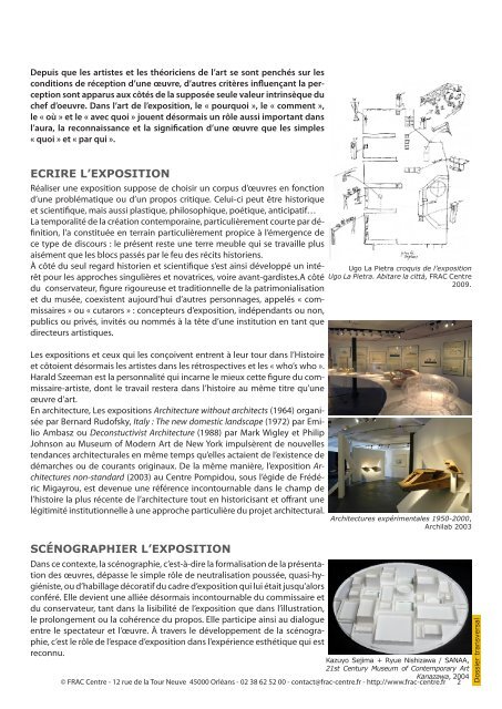 DISPOSITIFS D'EXPOSITION - FRAC Centre