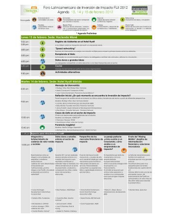 Foro Latinoamericano de InversiÃ³n de Impacto FLII 2012 Agenda ...