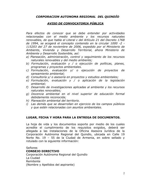 Aviso de Convocatoria Pública para el Cargo de Director General