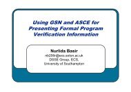 Using GSN and ASCE for Presenting Formal Program ... - Adelard