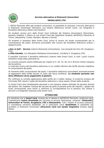 Servizio alternativo Grugliasco - Ente Regionale per il Diritto allo ...
