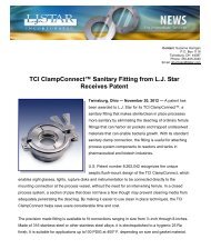 TCI ClampConnectâ„¢ Sanitary Fitting from L.J. Star ... - L.J. Star, Inc.