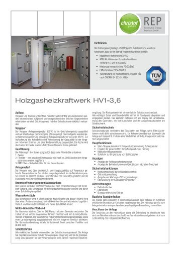 Produktblatt HV1-3,6 - Christof Group