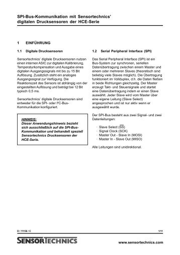 SPI-Bus-Kommunikation mit Sensortechnics' digitalen ...