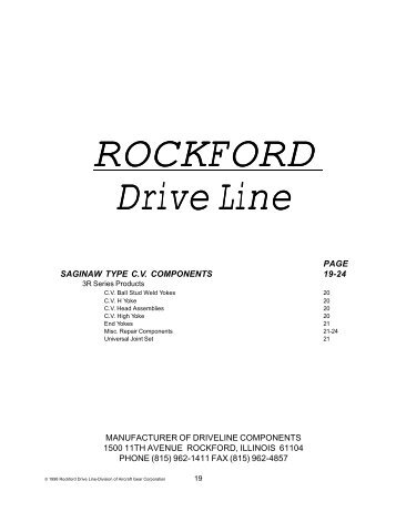 Saginaw Components - Rockford Drive Line
