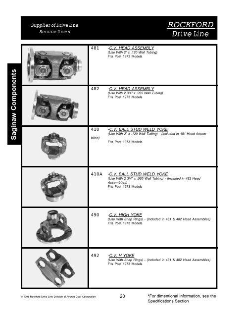 Saginaw Components - Rockford Drive Line