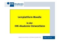 Lernplattform Moodle in der IHK-Akademie Ostwestfalen