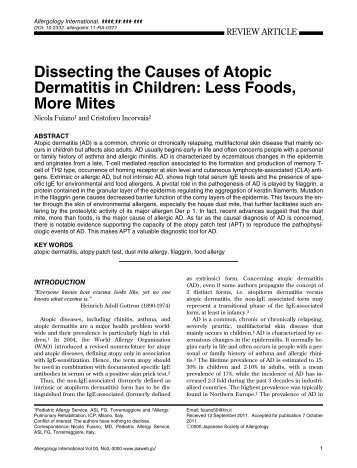 Dissecting the Causes of Atopic Dermatitis in Children: Less Foods ...