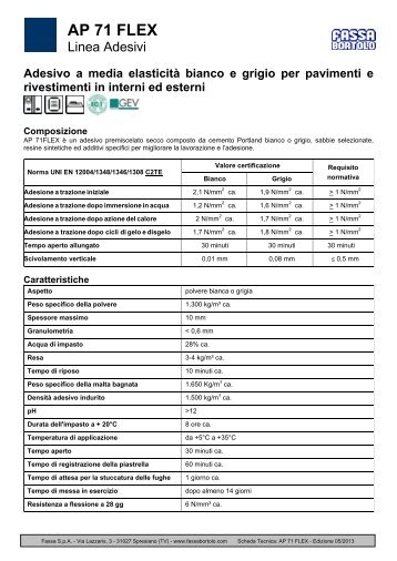 Scheda tecnica AP 71 FLEX - Fassa Bortolo