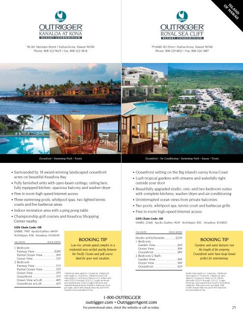 2012 travel professionals guide - Outrigger Hotels and Resorts