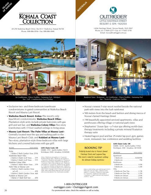 2012 travel professionals guide - Outrigger Hotels and Resorts