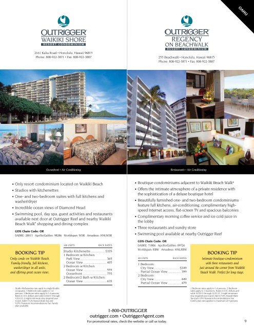 2012 travel professionals guide - Outrigger Hotels and Resorts