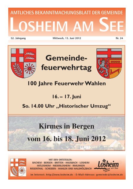 17. Juni So. 14.00 Uhr - Gemeinde Losheim am See
