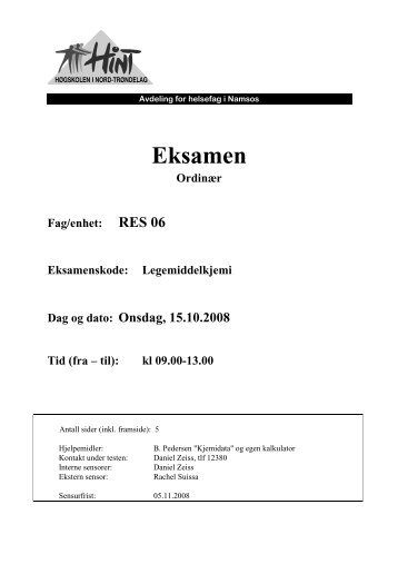 RES 06 - Legemiddelkjemi - 15102008