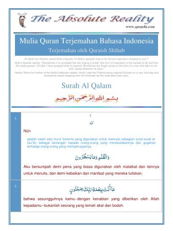 Mulia Quran Terjemahan Bahasa Indonesia Surah Al Qalam