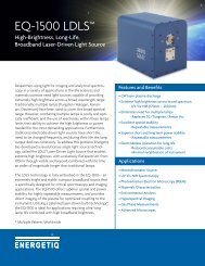 Energetiq LDLS EQ-1500 Laser-Driven Light Source datasheet