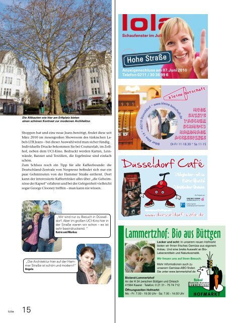 Hammer Straße - lola - Das Magazin für Düsseldorf