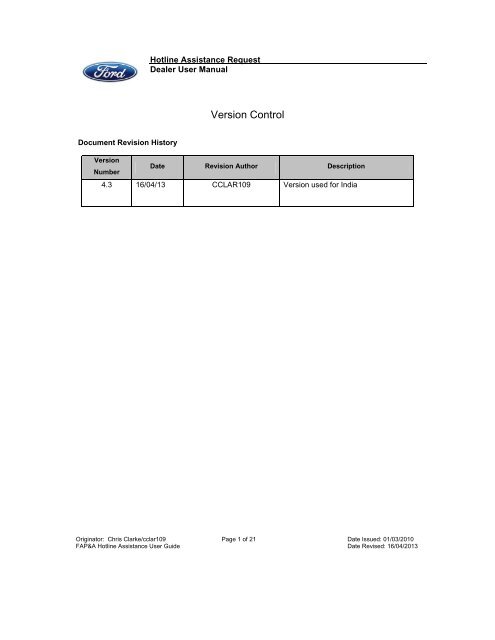 1. Submitting a Hotline Assistance Request