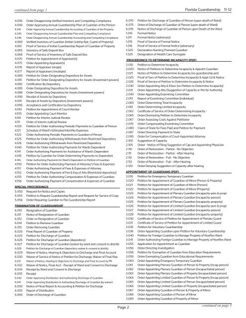 View our Guardianship volume forms list - ProDoc