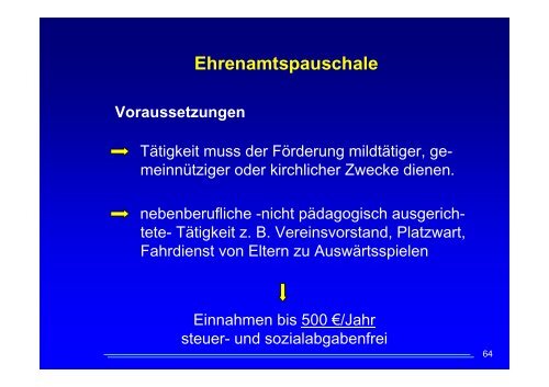 Besteuerung der Sportvereine - Das Finanzamt Trier