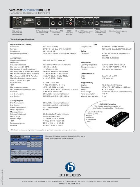 VOICEWORKS-PLUS Brochure - Full Compass