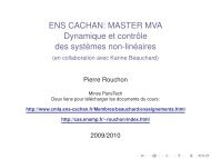 MASTER MVA Dynamique et contrÃ´le des systÃ¨mes non-linÃ©aires