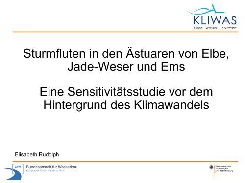 Sturmfluten in den Ãstuaren von Elbe, Jade-Weser und Ems