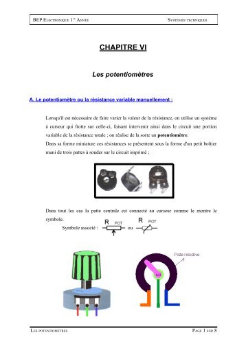 Les potentiomÃ¨tres - didier villers on line