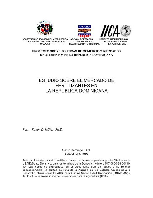 estudio sobre el mercado de fertilizantes en la republica dominicana